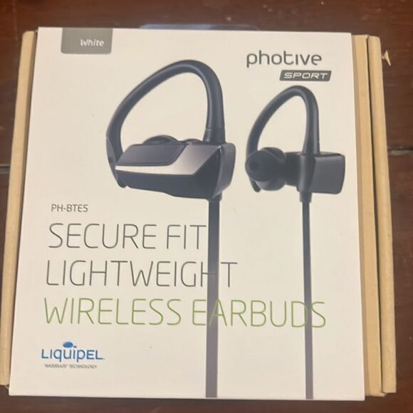 Photive Sport Secure Fit Lightweight Wireless Earbuds - New - Picture 1 of 2